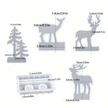 SILIKE LUFEI DIY Clay Mold 5PCS Set Christmas Reindeer Figurine Candle Holder Mold Home Decor Display Resin Plaster Silicone Mold - Christmas Molds - View 2