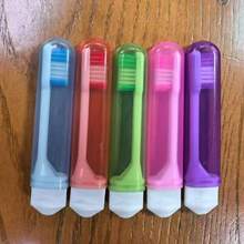 6pcs/Set Foldable Travel Toothbrush Set With Storage Case, Medium Stiffness Nylon Bristles, Unscented, Complete Set, Unisex, Manual Toothbrush Set, Portable, Suitable For Travel, Camping, School And Home Use. - Multicolor - View 5