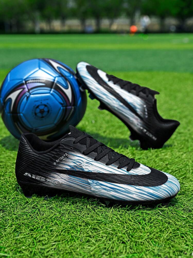New Seamless Men's Soccer Shoes, School Recommended, Low-Top Soccer Shoes For Match And Training, Wear-Resistant, Anti-Slip, Gripping, Adult Unisex - Black - View 7
