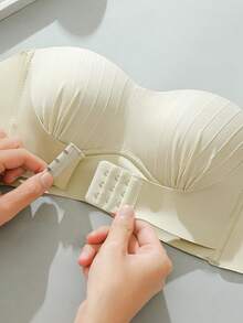 Strapless Bandeau Bra For Women, Small Bust Push-Up Anti-Slip Bandeau Bra, Thin Invisible Bra - Champagne - View 4