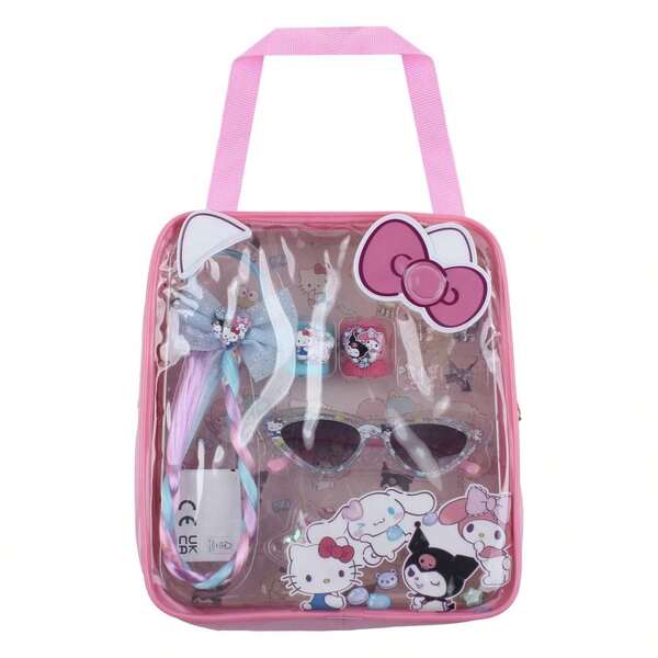 Cerdá Hello Kitty Beauty Set For Girls - Transparent Blue Handbag With Handle, Sunglasses And Hair Accessories (Hair Ties And Hair Clips), Officially Licensed Disney Product, Ideal For Gifts And Travel