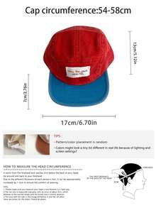Vintage Letter Baseball Cap For Women, All-Season Student Versatile Duck Bill Hat, Breathable Wide Brim Mesh Cap, Niche Colorblock Flat Brim Duck Bill Cap, Soft Top Large Embroidered Letter Streetwear Brand Baseball Cap, Face-Slimming Skater Hippie Chicks Style - Multicolor - View 3