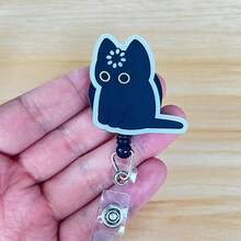 Cat Retractable D Card Holder Reel With Cute Cartoon Design, Nurse Hospital Badge Holder Office Lanyard 1pc - X1087 - View 5