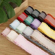 Ruffle Edge Houndstooth Pattern Woven Ribbon DIY Clothing Bag Hat Accessory Bow Hair Ornament Flower Cake Gift Tie - Multicolor - View 3