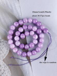 1 Strang natürliche lila Kunzit-Perlen, rund, lose Spacer-Perlen für Schmuckherstellung, DIY handgemachte Armband-Anhänger und Accessoires, 6/8/10 mm - Verschiedenfarbig - Übersicht 10