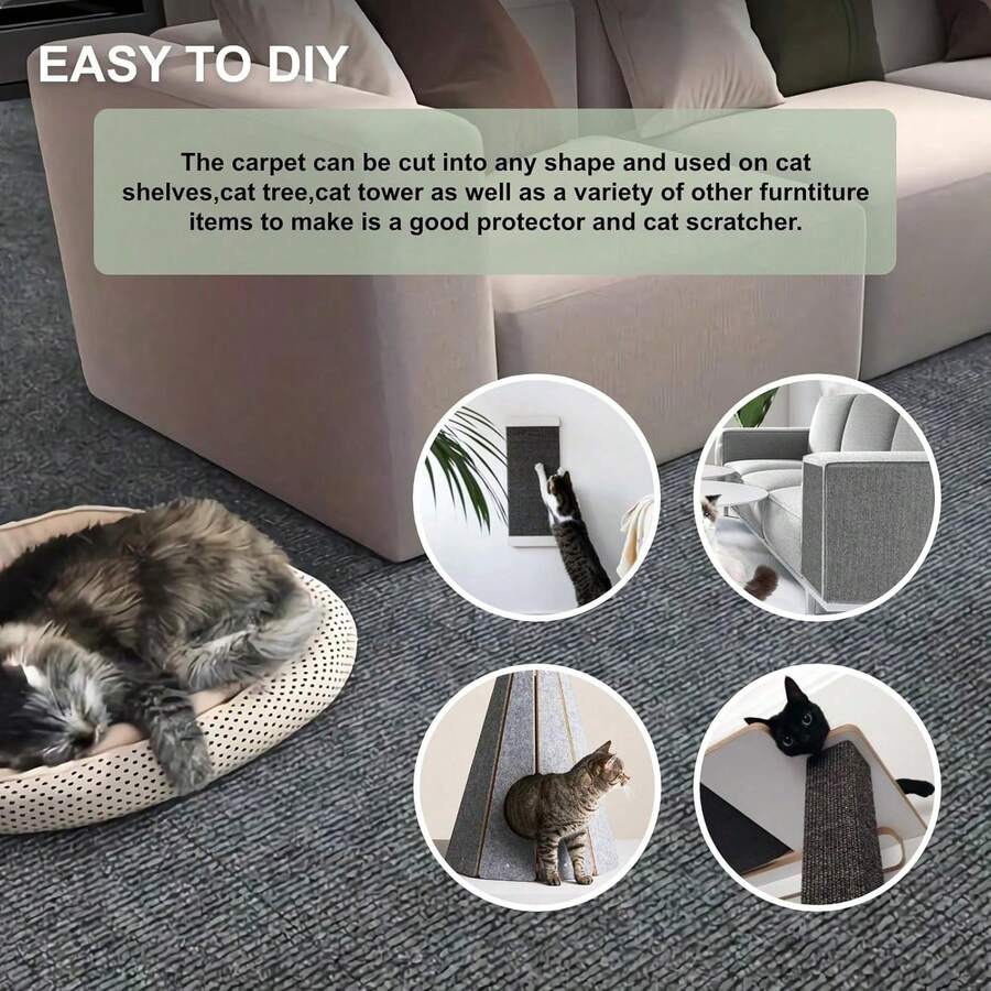 Baofeng 1pc Cat Scratch Furniture Protector - Durable Adhesive Scratch Pad With Self-Adhesive Backing, Suitable For Sofa, Couch, Wall, Cat Tree And DIY Climbing Cat Scratch Board - Size Selection - View 1
