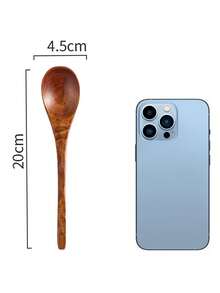 Large Wooden Soup Spoon With Long Handle, Wooden Rice Spoon For Eating, Wooden Spoon For Eating Luosifen, Wooden Spoon - Maroon - View 5