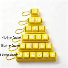 Personalized Custom Keyboard Keycap | Customized Name Keychain | Clickable Letter Keycap Keychain, Adult Stress Relief Office Gift - Multicolor - View 9