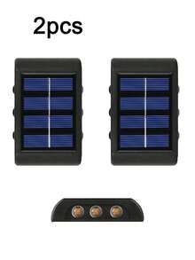 1/2/4件組 4LED/6LED/8LED 太陽能上下照壁燈，戶外防水LED階梯燈，現代裝飾壁燈，適用於戶外庭院、花園、草坪、露台、中庭、圍欄、車道、小徑裝飾燈，萬聖節、聖誕節、感恩節禮物 - 長條壁燈 - 查看 23