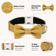 Collar para mascotas con lazo brillante desmontable, accesorio lindo para mascotas para ocasiones de fiesta - Multicolor - Ver 6