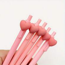 Pink Heart-Shaped Click Ballpoint Pen, Small Gift For School Classroom Rewards, Random Color, Valentine's Day Gift - Multicolor - View 5