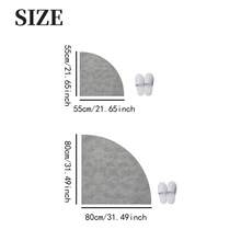 1pc Fan-Shaped Kitchen Corner Rug, Gray Faux Cowhide Home Decor Carpet, Curved Shower Room Mat, Suitable For Corner Kitchen, Shower Area, Minimalist Premium Texture Fabric, Soft And Easy To Clean, Machine Washable, Room Decoration Rug - Light Grey - View 4