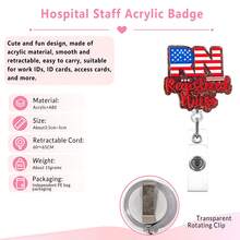 1pc Rn Registered Nurse Badge Reel Acrylic Retractable Badge Holder Clip With Swivel Alligator Clip For Nursing CNA Pediatric Doctor Medical Personnel Student Office Workers Accessories Gifts - Multicolor - View 2