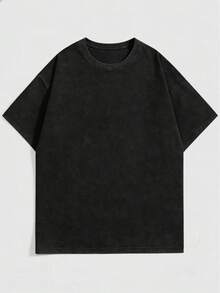 2026 Summer New Vintage  Unisex Washed Distressed T-Shirt With Exquisite Bow Print Pattern, Featuring A Fresh And Fun Des Casual Outfi  Damen - Black - View 3