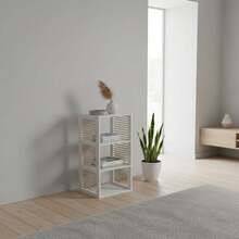 Libreria a 3 scomparti 30x30x90 cm bianca