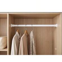 1-Piece Set Of Adjustable Stainless Steel Wardrobe Rods, Retractable Bathroom Towel Rods, Curtain Rods, Wardrobe Hanging Rods, Retractable Shower Curtain Rods, Balcony Rods, Without Drilling, Curtains, Doors And Clothing Bedrooms, Home Lockers, - A - View 2