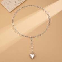 Fashionable Metallic Heart Pendant Casual Versatile Women's Waist Chain - C - View 3