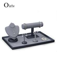 Oirlv Leather Jewelry Display Stand Set, Earring Ring Necklace Bracelet Watch Display Rack, Suitable For Jewelry Store Photography And Window Display - Display Stand - View 2