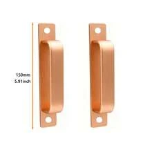 2pcs Aluminum Alloy Barn Door Handles, Heavy Duty Sliding Door Pulls With Backplate, Modern Style Door Handles For Wardrobe, Kitchen Cabinets, Bathroom Doors And Furniture - Multicolor - View 11
