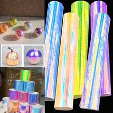 DHboying 2338pcs/Roll Self-Adhesive PET Iridescent Disco Ball Style Glass Mosaic Tiles (5x5mm) - Iridescent Reflective Mini Square Mirror Stickers; Suitable For DIY Crafts, Scrapbooking And Decoration; Indoor And Outdoor Use - Laser Multicolor Craft Decorative Mirror Sticker - View 3
