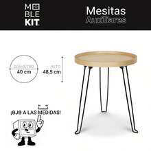 KIWI MOBLEKIT | Wooden And Metal Side Tables For Living Room Or Bedroom, Modern Functional Tables With Different Shapes And Heights, Fixed Or Folding Options For Home - 木/金屬 40x48.5 厘米 - 查看 3