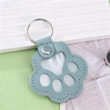 1pc Pet Paw Print & Fur Memorial Keychain Pendant, Leather Material, Long Lasting, Personalized Pet Fur Storage Bag, Pet Memorial Gift For Dog/Cat Lovers, Pet Loss Memorial Pendant - one-size - View 12