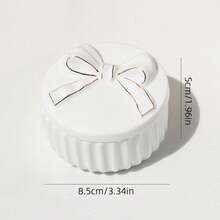 SIQIZHOU 1pc Bowknot Jewelry Box | Ceramic Decorative Ornament, Elegant Home Decor Craft Gift, Desktop Vanity Keepsake Jewelry Storage Box - White - View 12