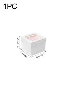 1/3Pcs White Cake Box With Window,Reusable Bakery Box Takeaway Box,Large Cardboard Carrier Take Out Container With Lids,Food Packaging Box,Square Multi-Layer Cake Holder,For Baking,Pastries,Pie,Candy,Chocolate,Cookies,Donut,Birthday,Party,Gift Giving - Multicolor - View 18