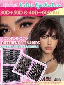 FQBFQB 320PCS Fluffy Lash Cluters,Cat Eye False Eyelashes, D Curl,3D Eyelashe Makeup Effect, Soft & Natural Looking False Lashes,Lashes Cluters,Fake Eyelashes,Individual Clusters,Dense Eyelashes For Daily Wear, Date Night, Party & Wedding Makeup - D - View 8