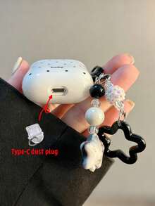 Polka Dot Lucky Earphone Protective Case, Compatible With AirPods 1 2 3 4 Pro 2 Pro 3, With Star Keychain, Soft TPU Shockproof Protective Case - Multicolor - View 7