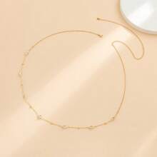 Sexy Minimalist Transparent Crystal Waist Chain, Sweet Bikini Body Chain, Sparkling Waist Accessory For Women Concert Outfit - Gold - View 9