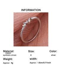 1pc Fashion Women's Ring With Synthetic Zirconia, Perfect Christmas Holiday Gift - Silver - View 9