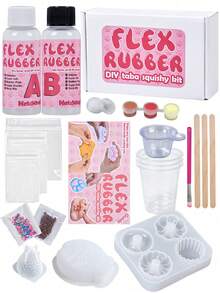 Taba 手作套組 DIY 手工套件，1:1 AB 軟液體樹脂凝膠矽膠橡膠材質，適用於 DIY 藝術手工與珠寶製作，適合初學者，適合 14 歲以上使用 - set - 查看 2