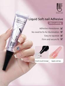 RS NAIL Lem Gel Kuku Kuat 15g, Tahan Lama untuk Kuku Tempel, Pengeringan Tanpa Sentuhan, Bebas Gelembung & Tahan Menguning, Desain Tabung Lembut untuk Kontrol Mudah, Perlu Dilepas dengan Lampu UV/LED - 15 gram - View 1