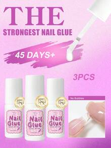 COLOURSMILE 1/2/3pcs Quick Dry Strong Waterproof Nail Glue With Brush, Formaldehyde-Free Glue For Fake Nails, Press On Nails & Rhinestones - 7ML - View 10