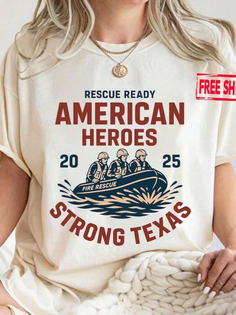 Texas Strong Shirt American Heroes Tribute Teesoft - 白色 - 查看 1