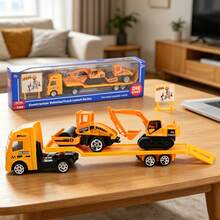 1:64比例 4件組警察運輸卡車玩具套裝，合金與塑膠壓鑄消防車、軍用車、警車與直升機模型，迷你摩擦動力工程拖車，兒童車輛玩具組，適合男孩與女孩的生日禮物 - 藍色 - 查看 15