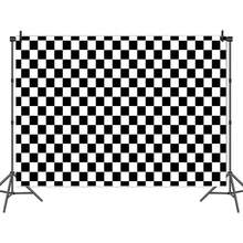 Black And White Checkered Birthday Party Decoration Backdrop Banner - Theme Party - Perfect Decoration - Bedroom Tapestry - Photo Background - Photography Prop - Multicolor - View 2