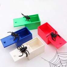 1pc Handmade Wooden Spider Prank Box, Exquisite Gag Gift Box, Ideal Christmas Gift - Multicolor - View 9