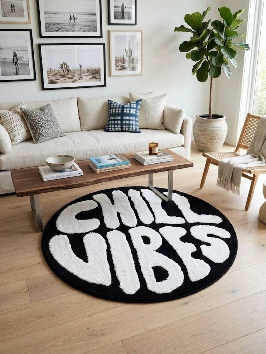 1pc Letter Rug, Faux Cashmere Carpet, Soft And Fluffy, Room Decor, Home Supplies, Doormat, Living Room Rug, Kitchen Mat, Home Decoration, Bedroom Decor, Bathroom Decor, Easy To Clean
