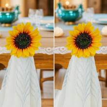 2er Set künstliche Sonnenblumen Vorhangclips, Vorhang Dekorationsclips - C-Mehrfarbig - Übersicht 2