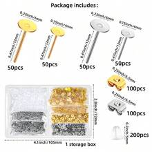 1Box 600 Pieces Stainless Steel Hypoallergenic Earring Posts And Backs, Stud Earrings Making Kit For Jewelry Making - Silver & Gold - 600 Pieces - View 2