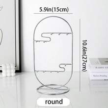 Exquisite Creative Metal Jewelry Stand With Tray, Used For Storing And Displaying Necklaces, Earrings And Bracelets. Earring Display Rack, Can Store Necklaces, Earrings And Bracelets, Perfect Storage Solution For Bedroom, Bathroom Or Office Desk, Suitable For Christmas, Thanksgiving, Valentine's Day, New Year And Mother's Day Gifts, Thoughtful Gift For Women And Girls. - Multicolor - View 10