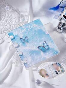 1pc Water Ripple Mini Photo Album, Single Slot 3-Inch Card Holder, Includes 20 Pages, Acrylic Loose-Leaf Binder, Suitable For Idol Cards, Student ID Cards DIY Crafts, Blue Purple Pink Optional, Ideal Birthday Party Back To School Gift And Girls Home Decor - Multiple Styles - View 12