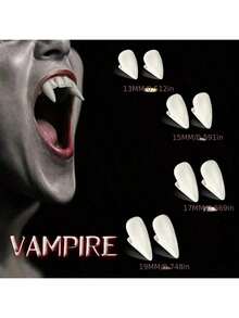 1 Pair Vampire Fang Teeth Decoration, Unisex Holiday Cosplay Accessory, Stage Prop Gift - Multicolor - View 2