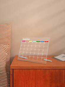 Planificador de Escritorio Acrílico Marcador de Fecha Colorido Macaron, Diseños en Blanco/Semanal/Mensual, Pantalla de Escritorio con Soporte de Columna de Metal, Juego de Marcadores de Pizarra Blanca de 6 Colores, Pizarra Borrable para Estudiantes, Trabajo, Hogar y Planificación de Comidas - multicolor - Ver 6