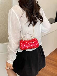 Fashion Party Evening Clutch Bag - Red - View 5