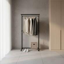 KIWI MOBLEKIT | Free-Standing And Expandable Clothes Racks In Metal And Wood, Clothing With Adjustable Options, With Wheels Or Shelves, Organizers For Bedroom, Entryway And Home - 碳80x43x90-160釐米 - 查看 1