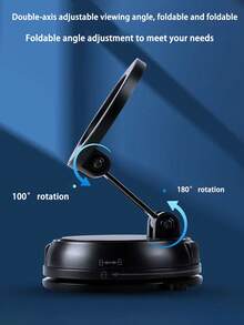 2026 New Adjustable Foldable Large Suction Cup Magnetic Car Phone Holder, Strong Magnetic Adsorption, 360° Rotation, Vacuum Suction Cup Installation On Dashboard, Suitable For Bathroom Tiles And Glass Surfaces, ABS Material, Round, Car Accessories, Fashion Design | Father's Day/Valentine's Day PS: Only Supports Installation On Smooth Surfaces - Multicolor - View 9