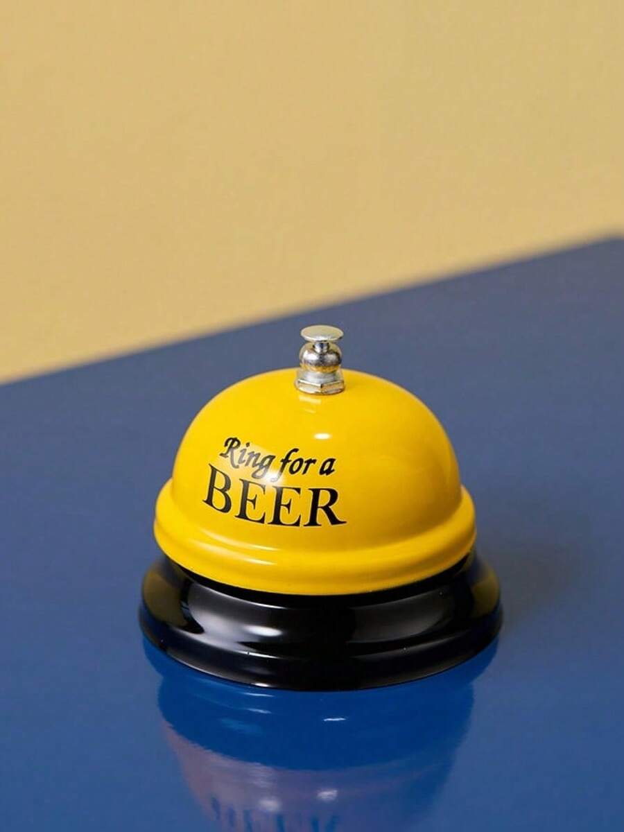 1pc Cartoon Metal Handheld Service Bell In Yellow/Pink/Coffee Color For Restaurant, Reception, Pet Training, Game, Teacher, Lunch, Bar Or Hotel Best Gifts Birthday Graduation - Yellow - View 1